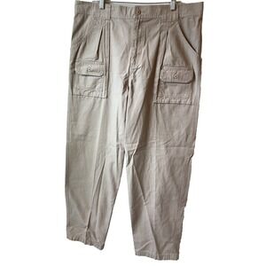Cabela's Hiker Chino Pants Men's 38x34 Khaki 7 Pocket Canvas Straight Leg Work